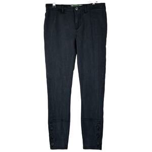 Anthropologie Pants Women Size 25 Dark Gray Lyocell Cotton Ribbed Button Cuffed